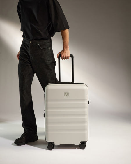 Medium Suitcase in Taupe - Icon Stripe