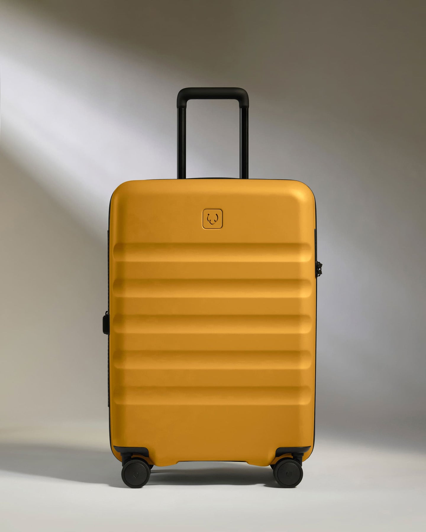Medium Suitcase in Mustard Yellow - Icon Stripe