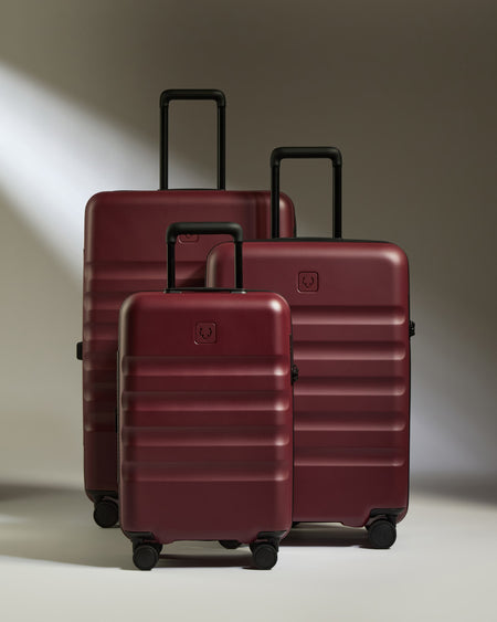 Expandable Cabin Suitcase Set in Cedar Red - Icon Stripe