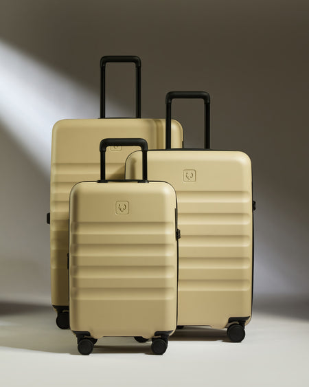 Expandable Cabin Suitcase Set in Dune Yellow - Icon Stripe