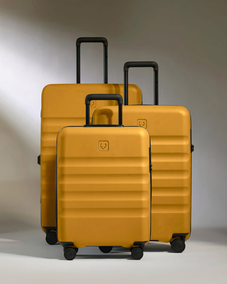 Suitcase Set in Mustard Yellow - Icon Stripe