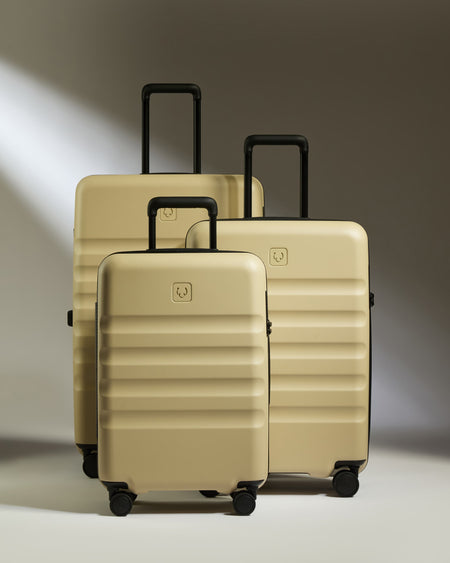 Large Cabin Suitcase Set in Dune Yellow - Icon Stripe