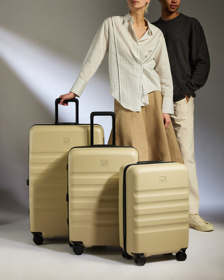 Large Cabin Suitcase Set in Dune Yellow - Icon Stripe