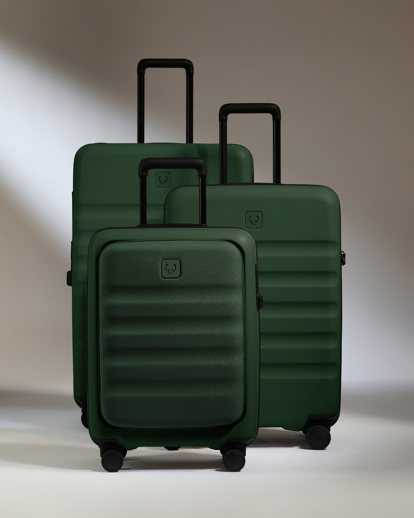 Cabin with Pocket Suitcase Set in Antler Green - Icon Stripe