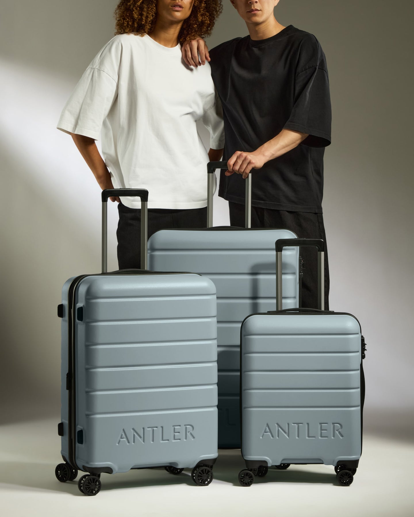 Suitcase Set in Cool Grey - Logo