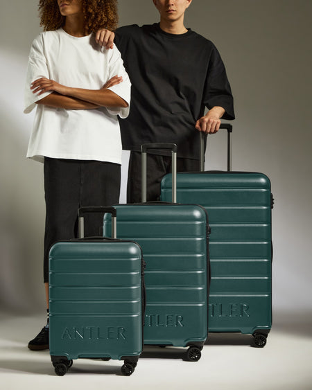 Suitcase Set in Dark Teal - Logo