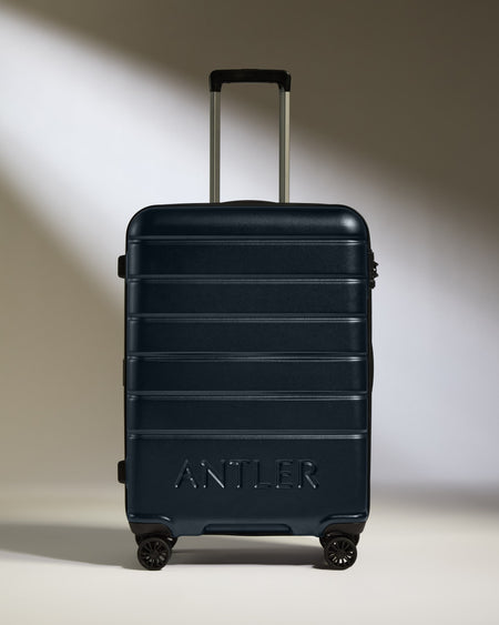 Medium Suitcase in Dark Navy - Logo