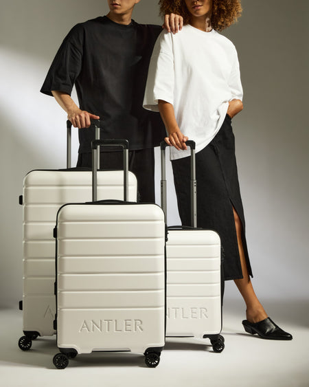 Suitcase Set in Arctic Grey - Logo