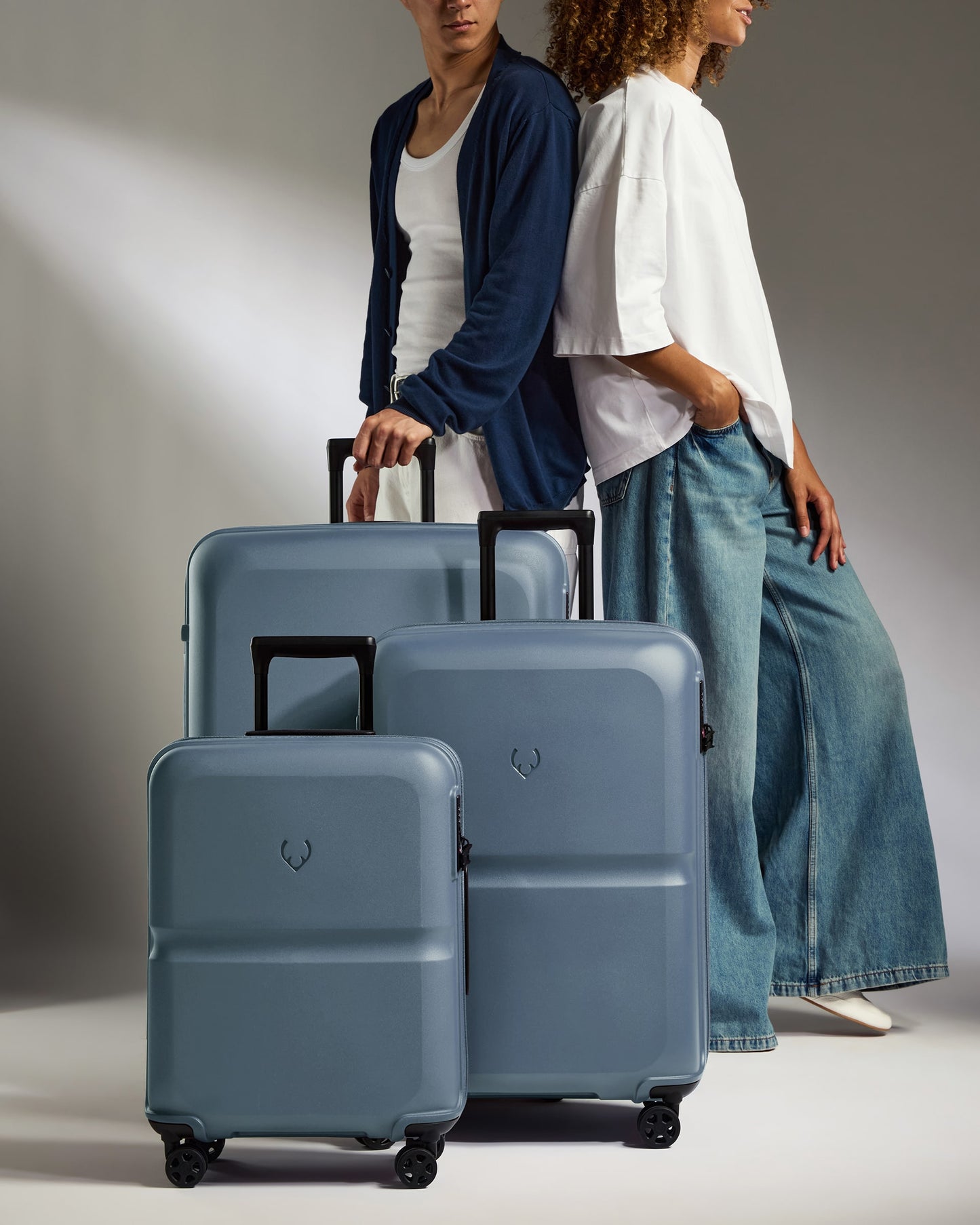 Suitcase Set in Cove Blue - Single Stripe