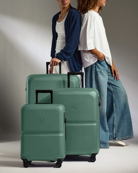 Suitcase Set in Seagrass Green - Single Stripe