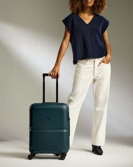 Cabin Suitcase in Indigo Blue - Single Stripe