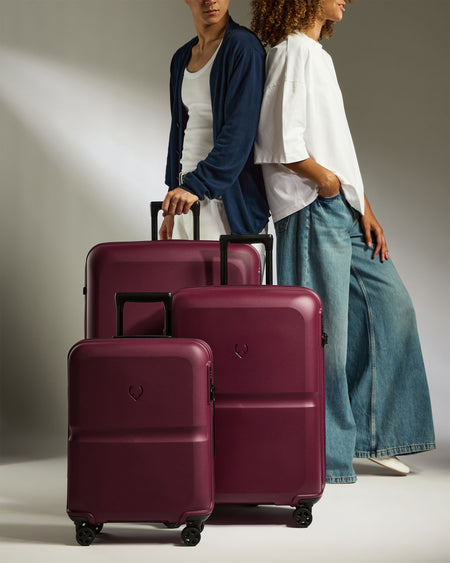 Suitcase Set in Heather Purple - Single Stripe