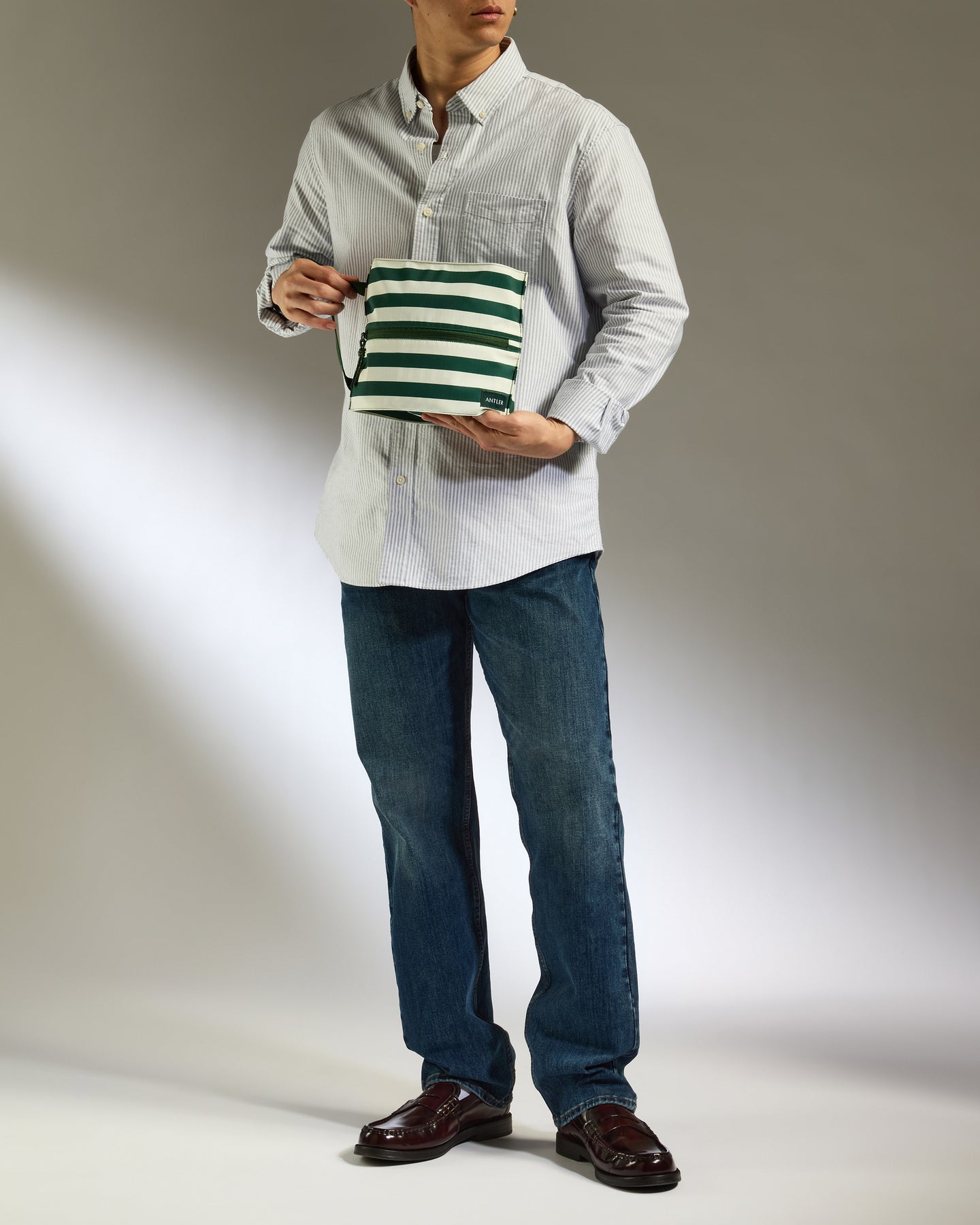 Stripe Poolside Pouch in Green- Summer Capsule