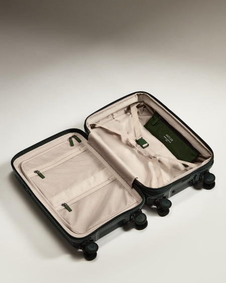 Expandable Cabin Suitcase in Green Gloss - Icon Stripe