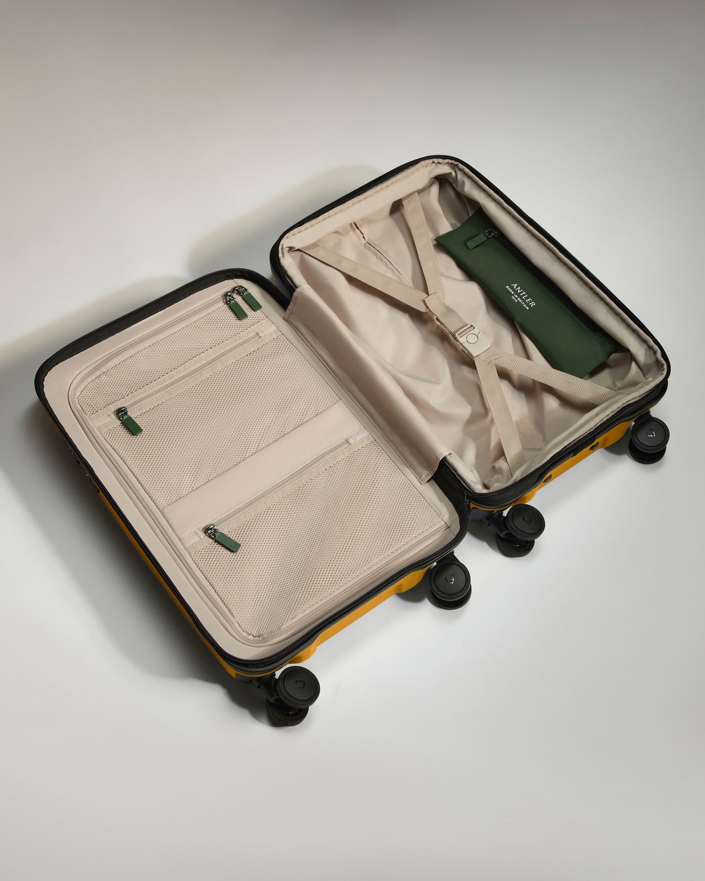 Expandable Cabin Suitcase in Mustard Yellow - Icon Stripe