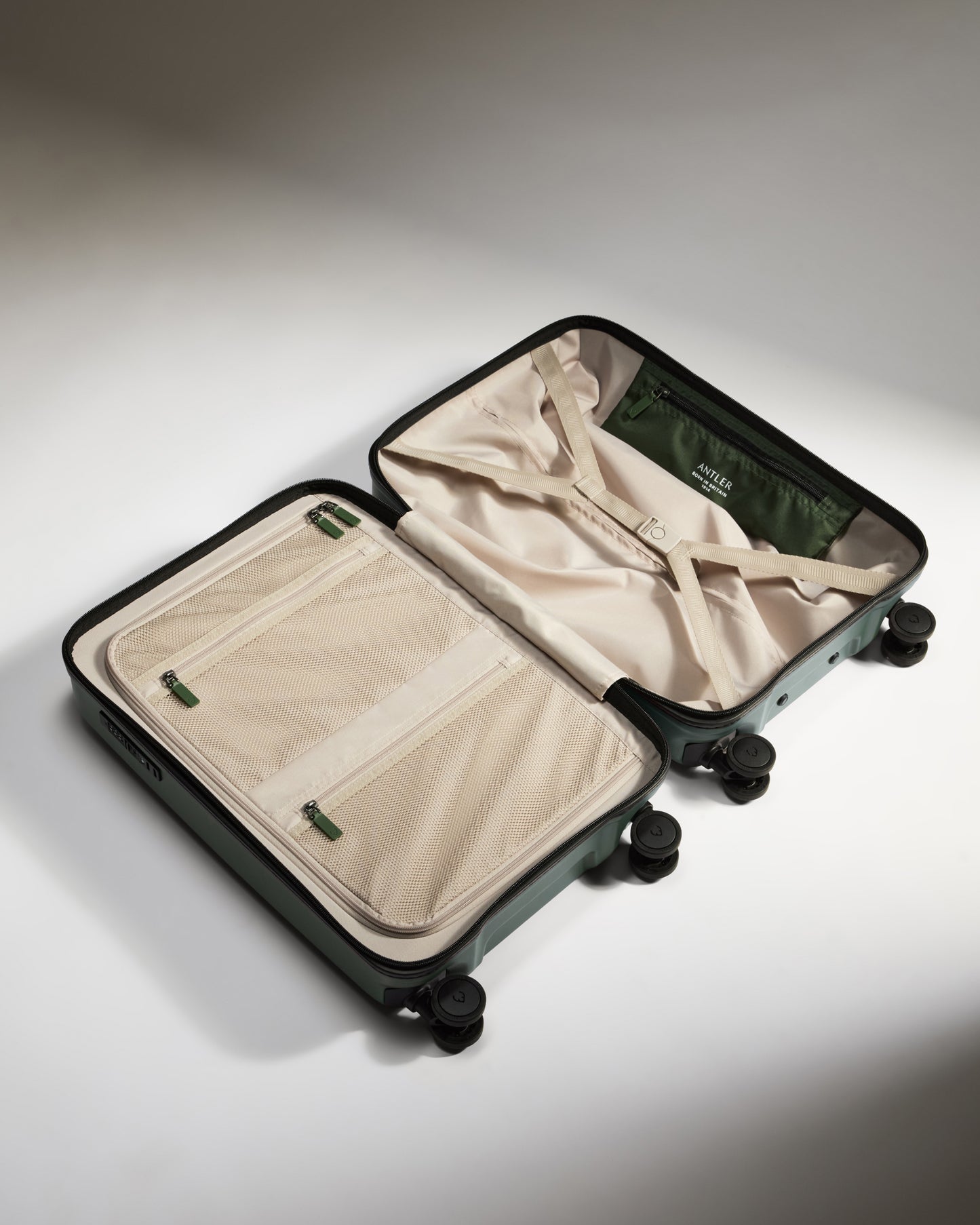 Large Cabin Suitcase in Antler Green - Icon Stripe