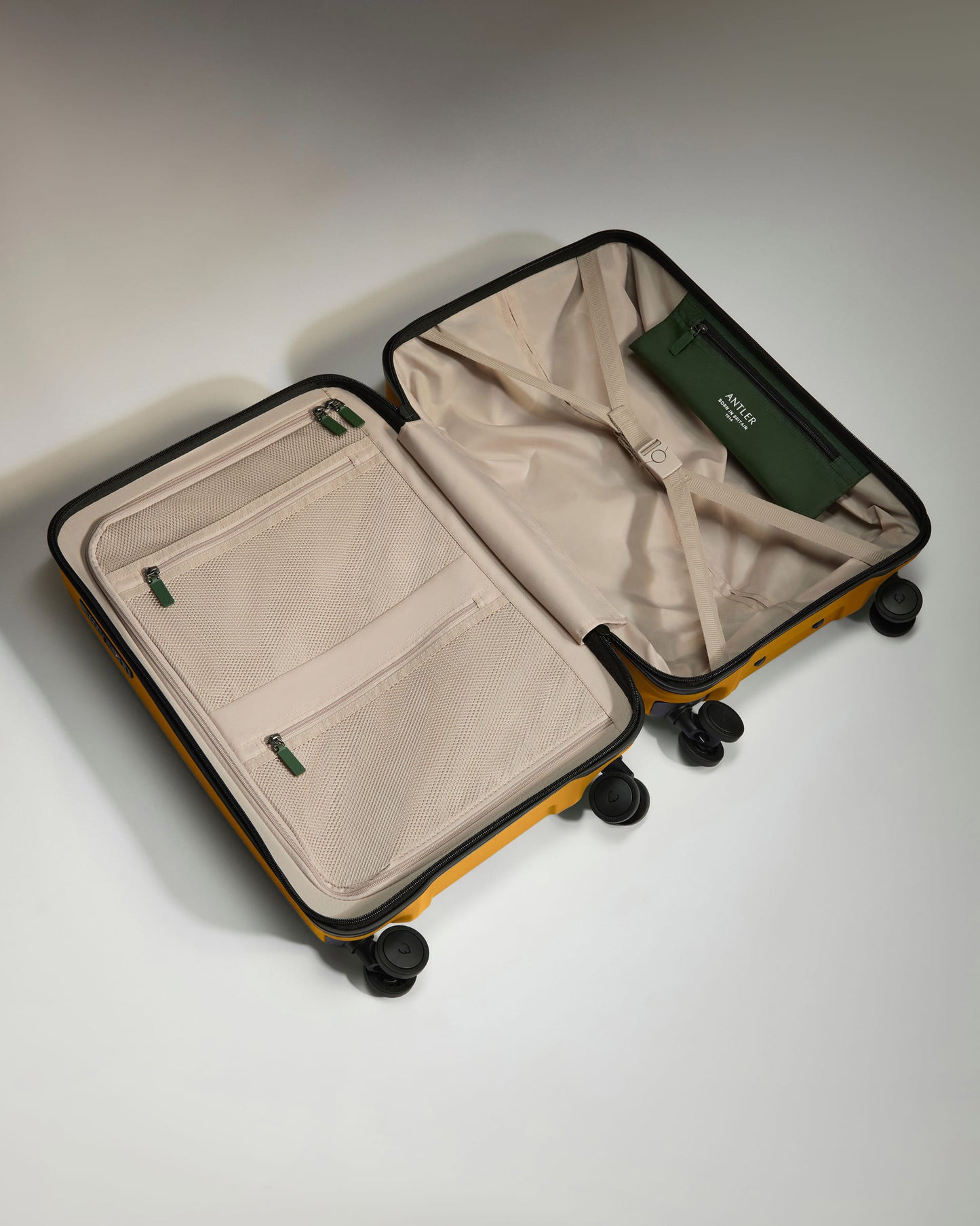 Large Cabin Suitcase in Mustard Yellow - Icon Stripe