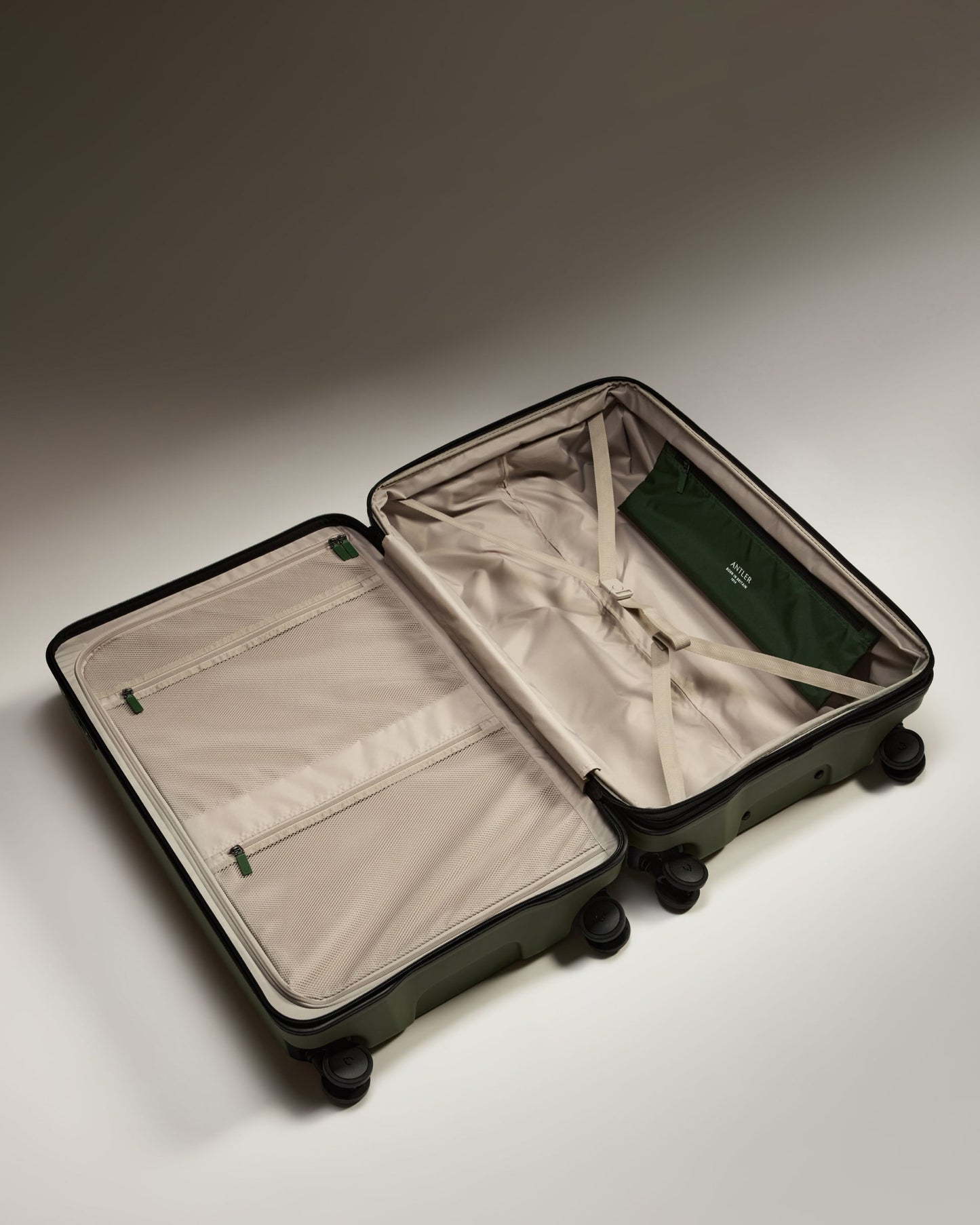 Large Suitcase in Fern Green - Icon Stripe