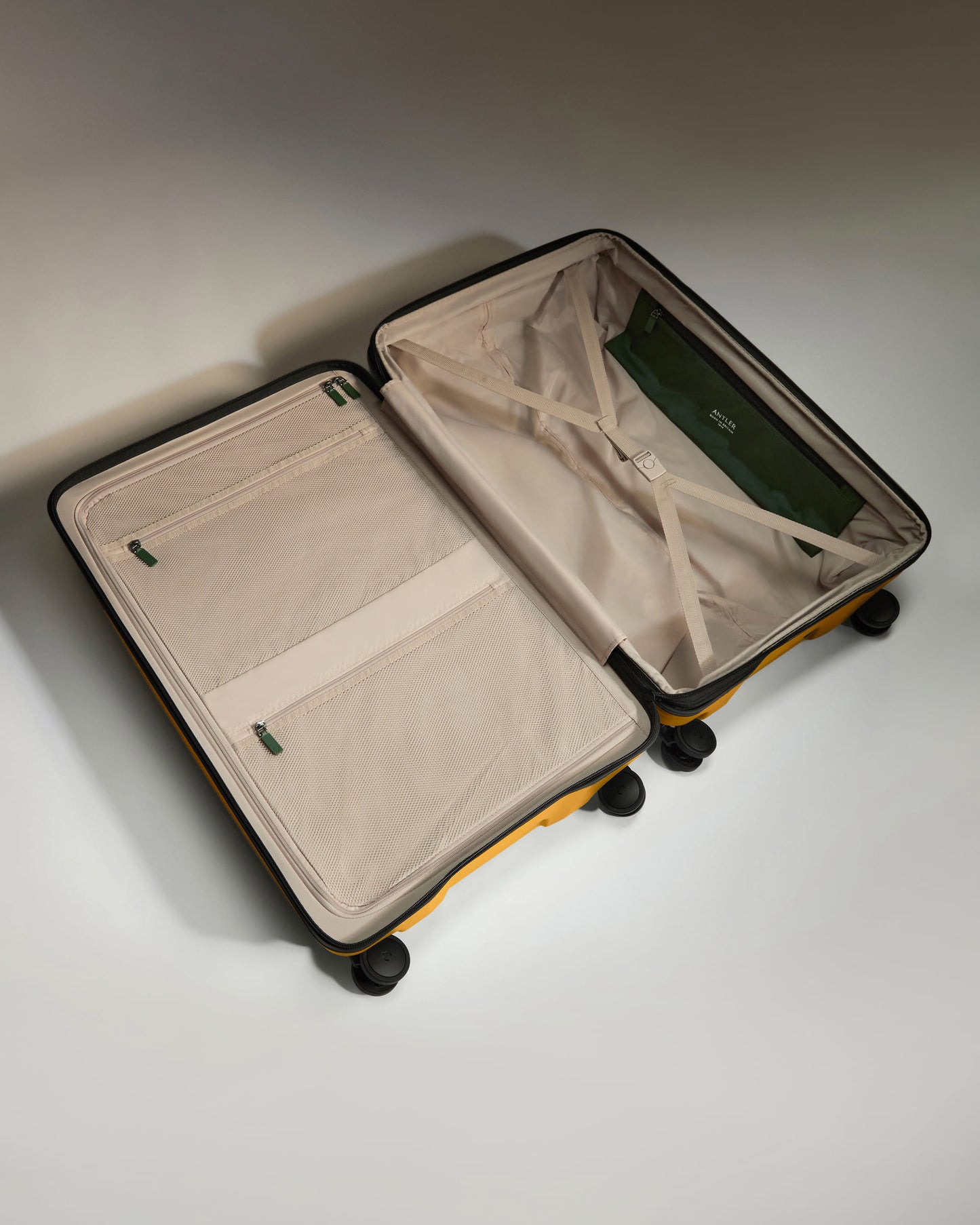 Large Suitcase in Mustard Yellow - Icon Stripe