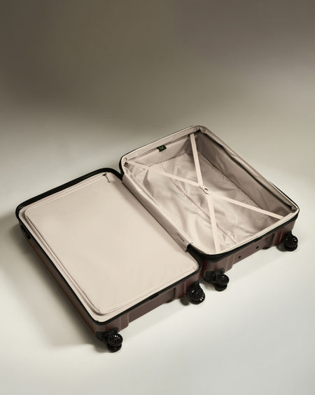 Large Suitcase in Cedar Brown - Logo