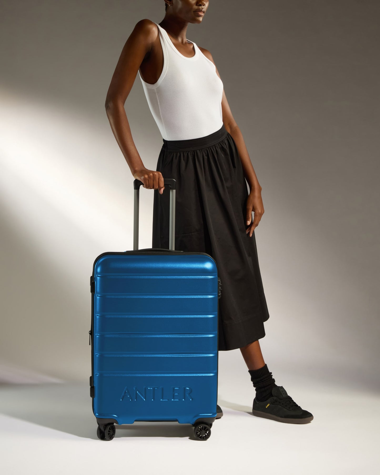 Medium Suitcase in Bold Blue - Logo