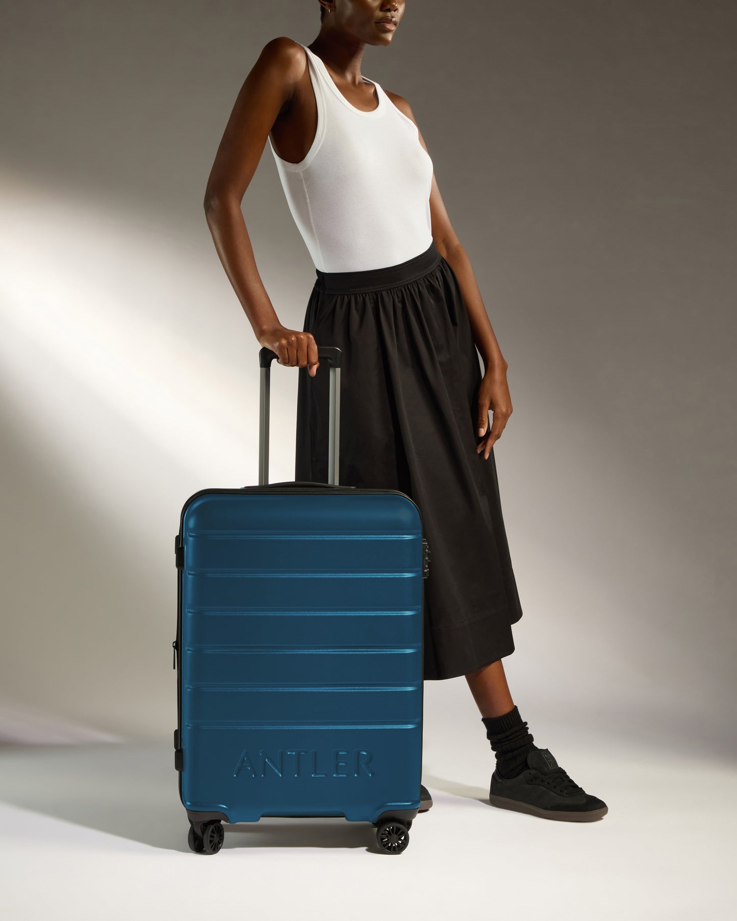 Medium Suitcase in Bold Blue - Logo