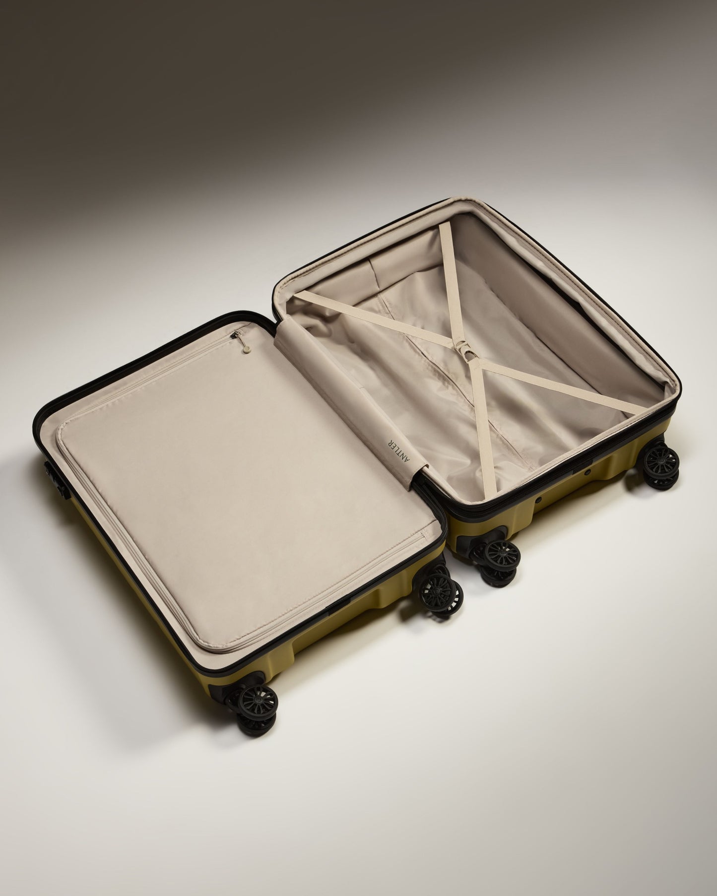 Medium Suitcase in Mustard Yellow - Logo