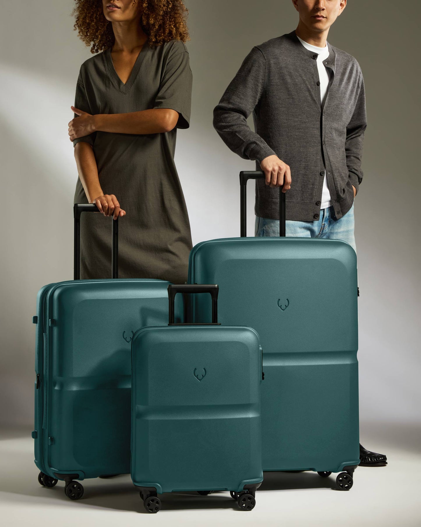 Suitcase Set in Marsh Blue - Single Stripe