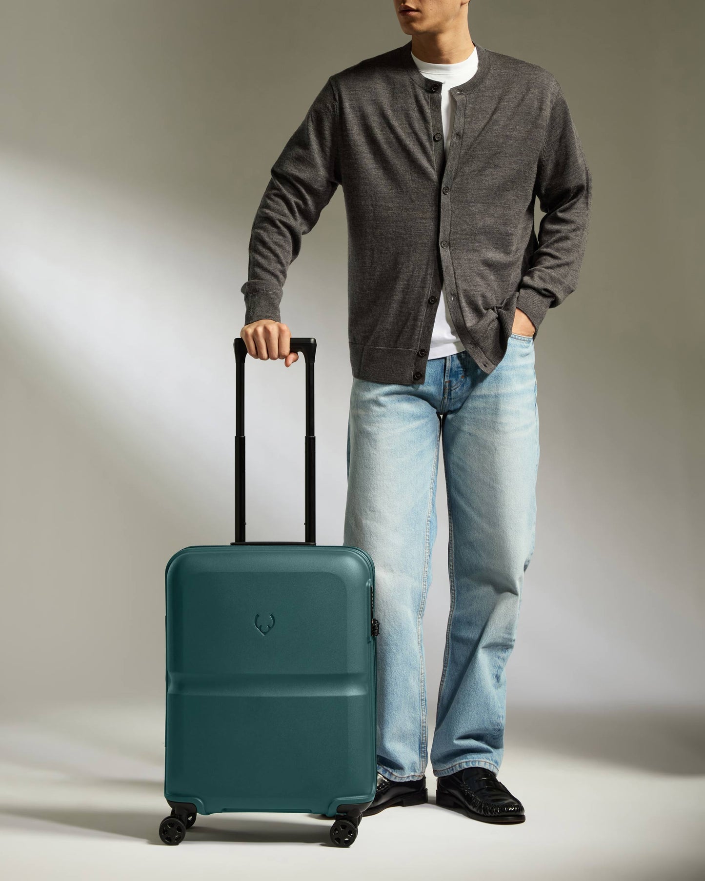 Cabin Suitcase in Marsh Blue - Single Stripe