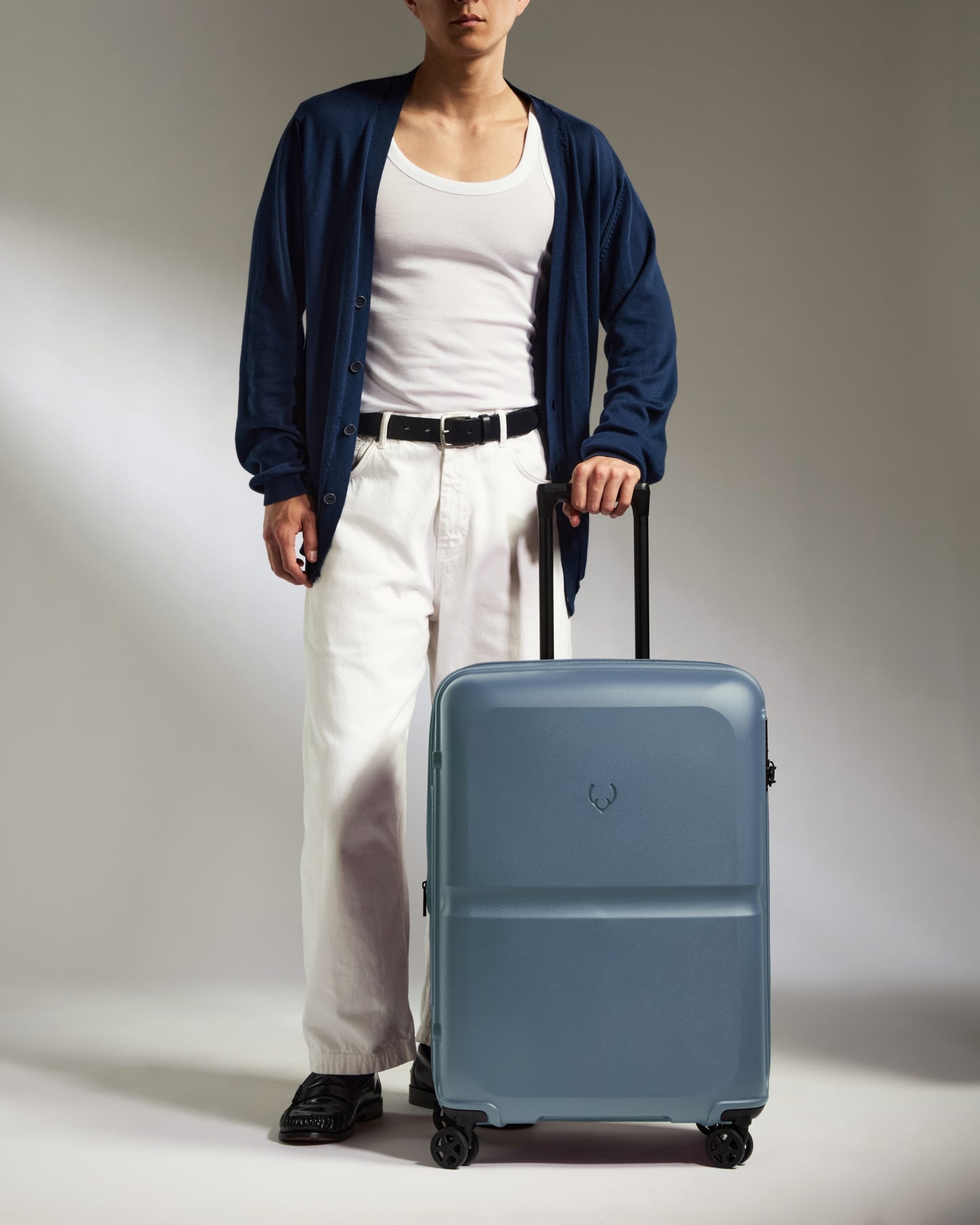 Medium Suitcase in Cove Blue - Single Stripe