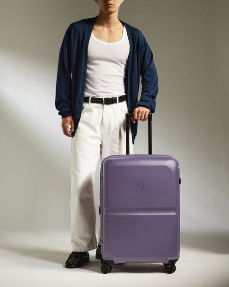 Medium Suitcase in Thistle Purple - Single Stripe