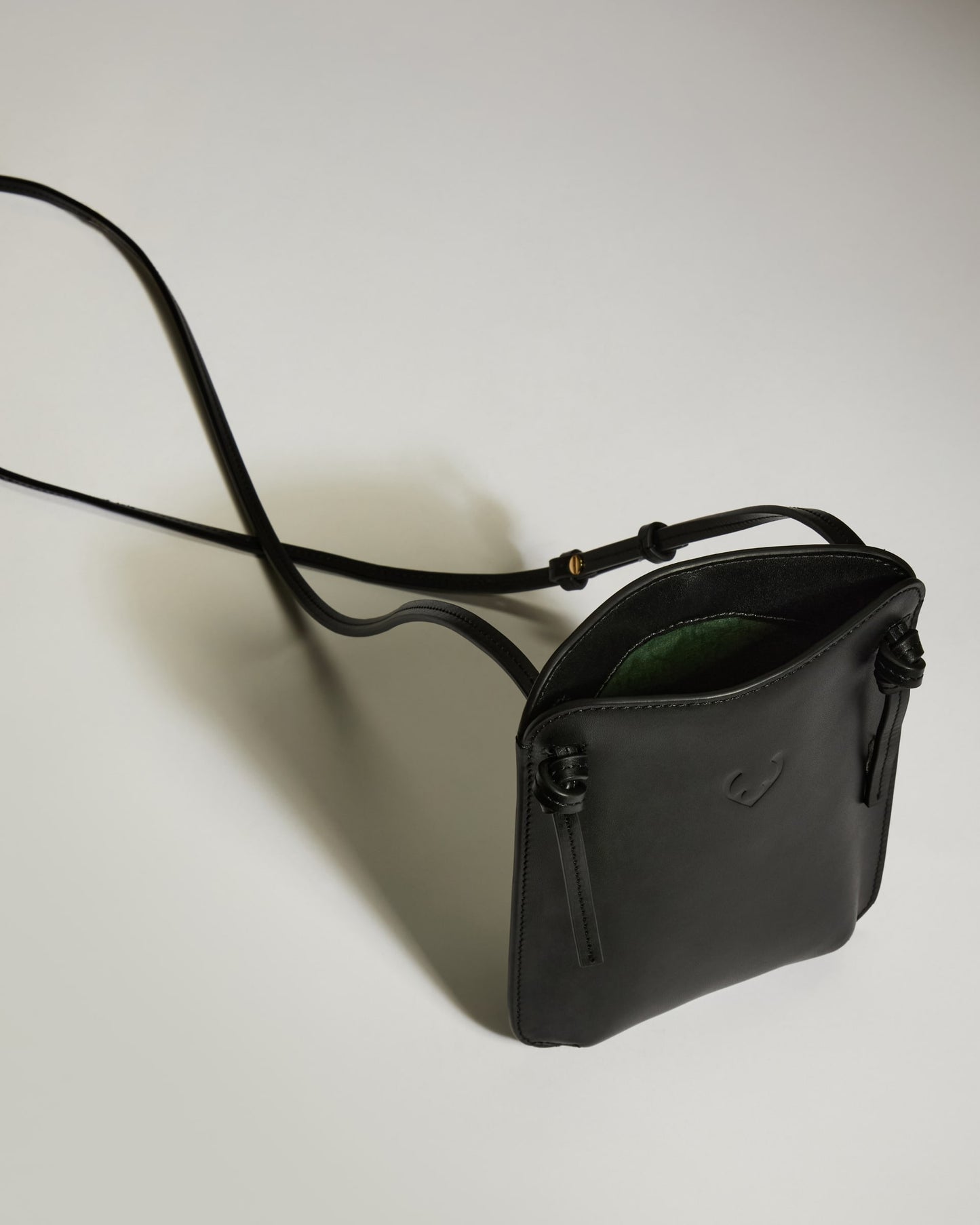 Crossbody Bag in Black Leather - 1914 Collection