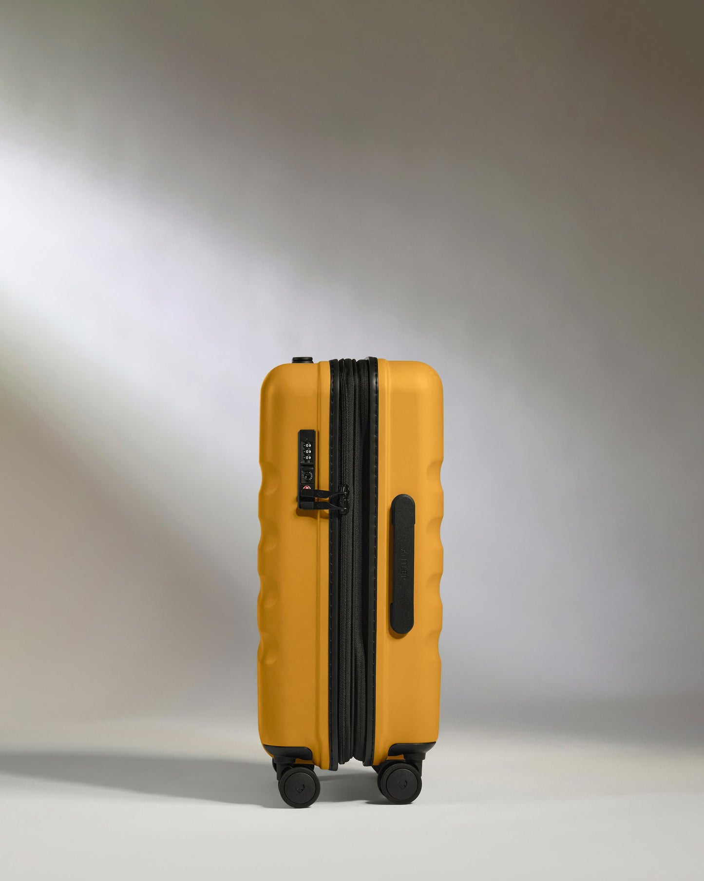 Expandable Cabin Suitcase in Mustard Yellow - Icon Stripe