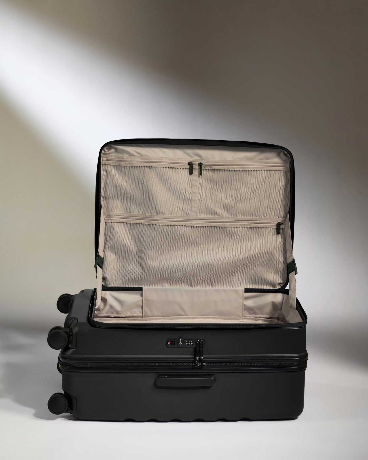 Dual Opening Cabin Suitcase Set in Black - Icon Stripe