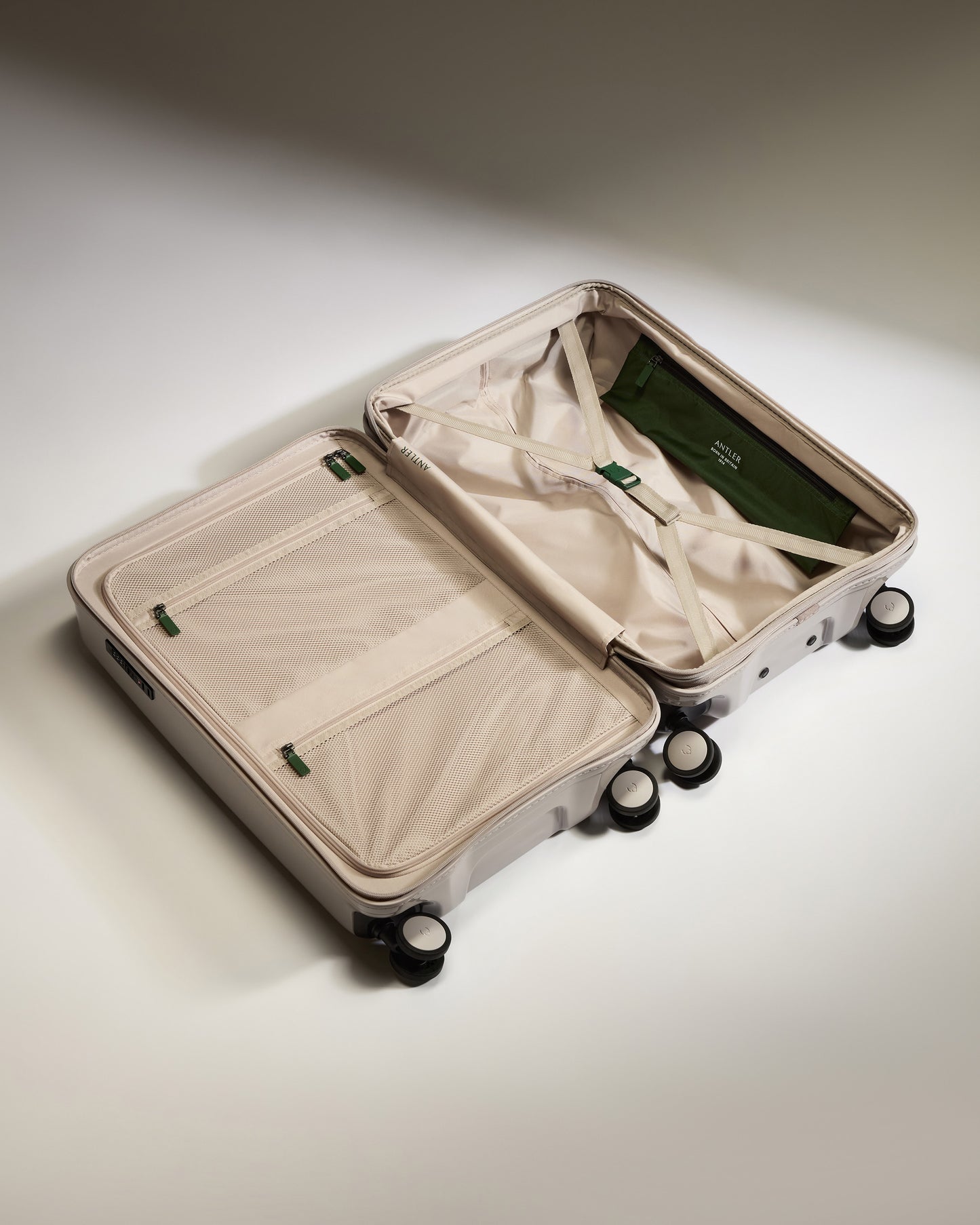 Medium Suitcase in Taupe Gloss - Icon Stripe