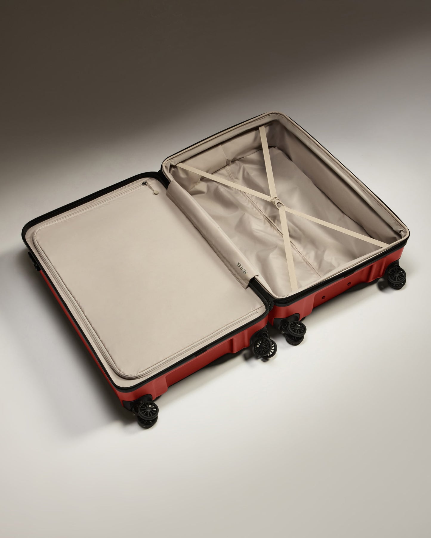 Suitcase Set in Red Orange - Logo