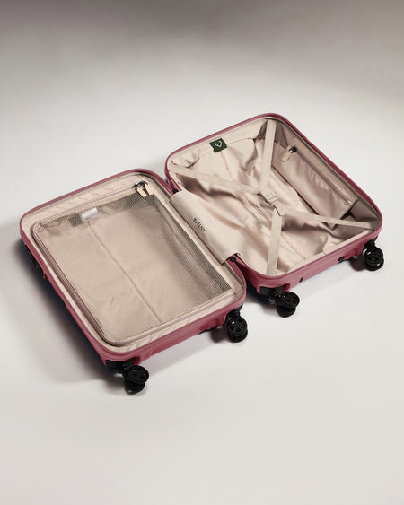 Cabin Suitcase in Clay Pink - Single Stripe