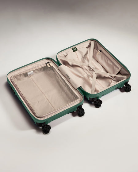 Cabin Suitcase in Seagrass Green - Single Stripe