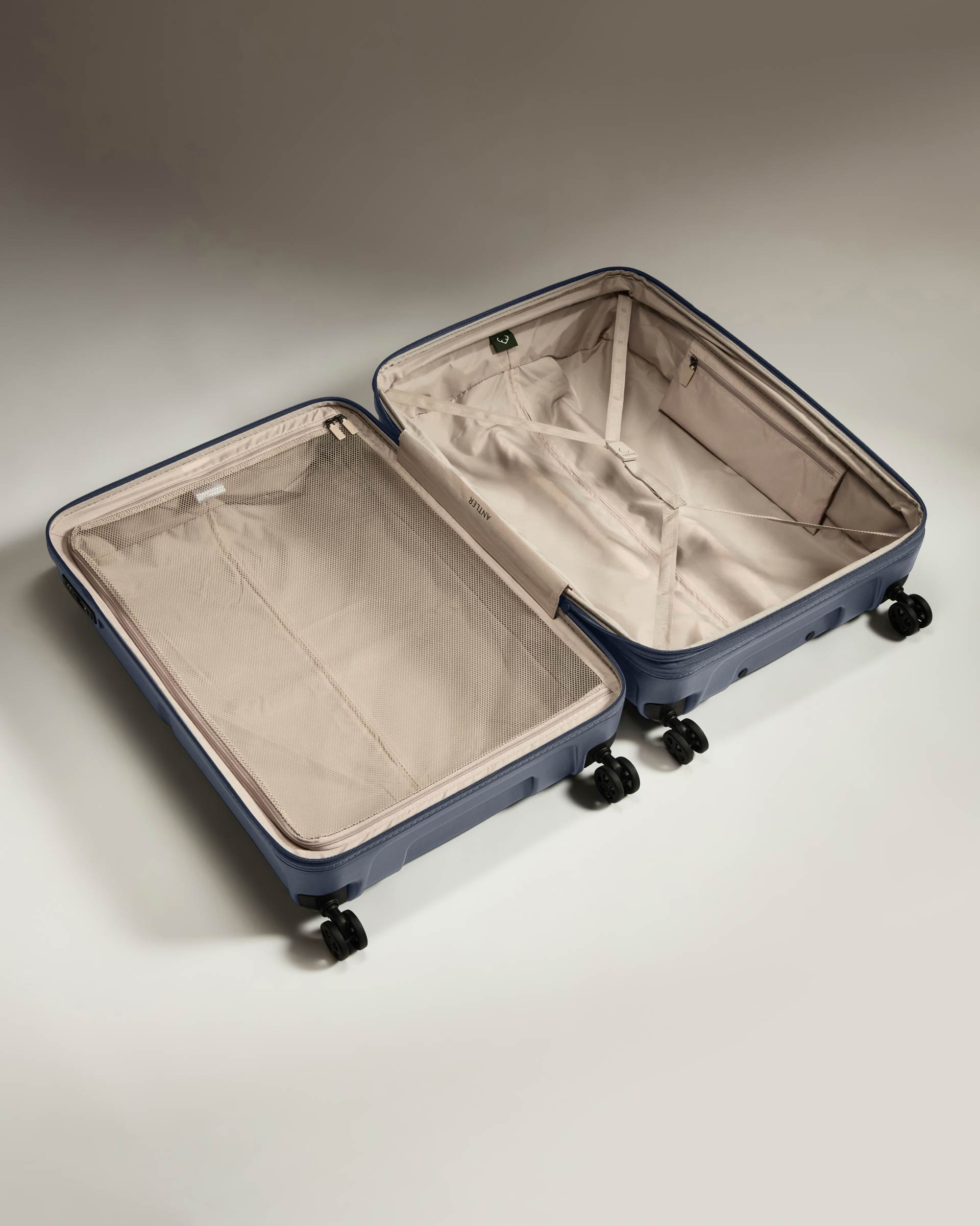 a suitcase with wheels and empty space