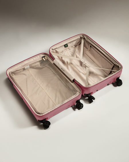 Medium Suitcase in Clay Pink - Single Stripe