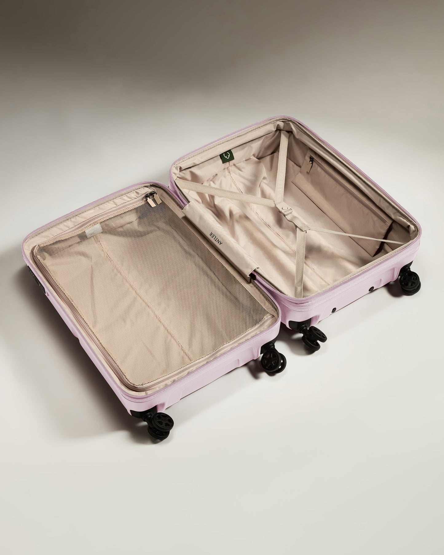 Medium Suitcase in Dusk Pink - Single Stripe