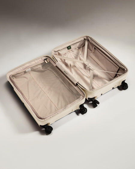 Medium Suitcase in Wheat Beige - Single Stripe