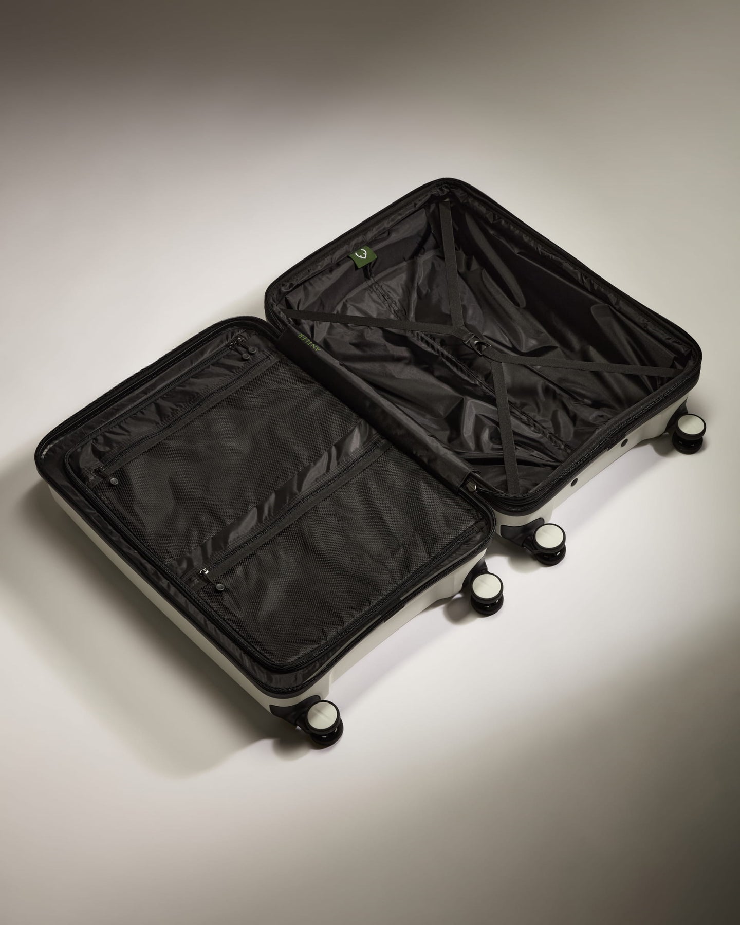 Medium Suitcase in White - Logo Stripe