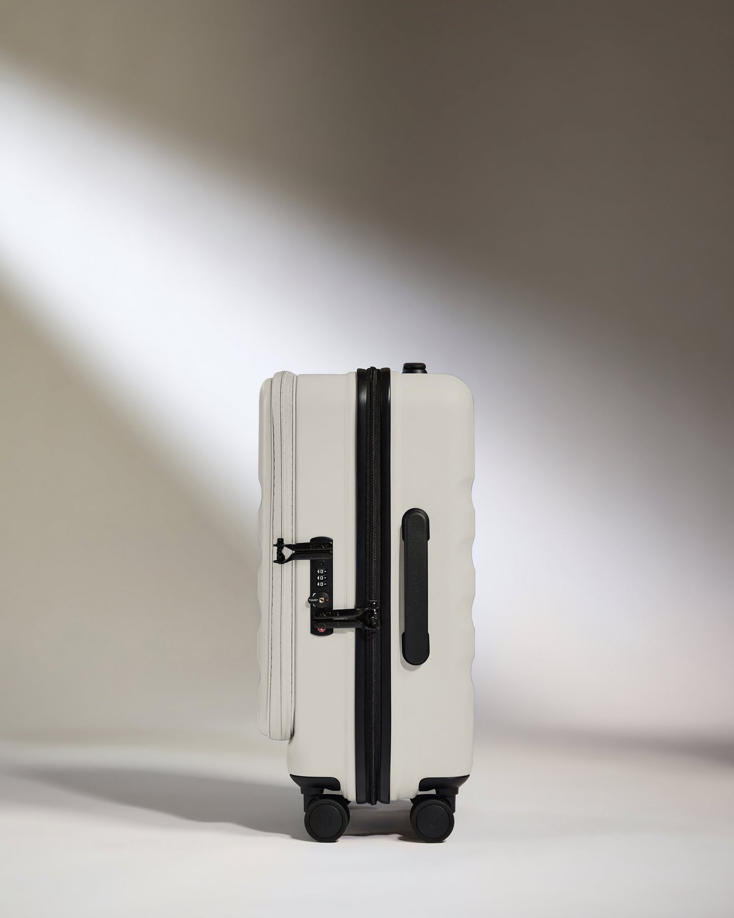 Dual Opening Cabin Suitcase in Taupe - Icon Stripe