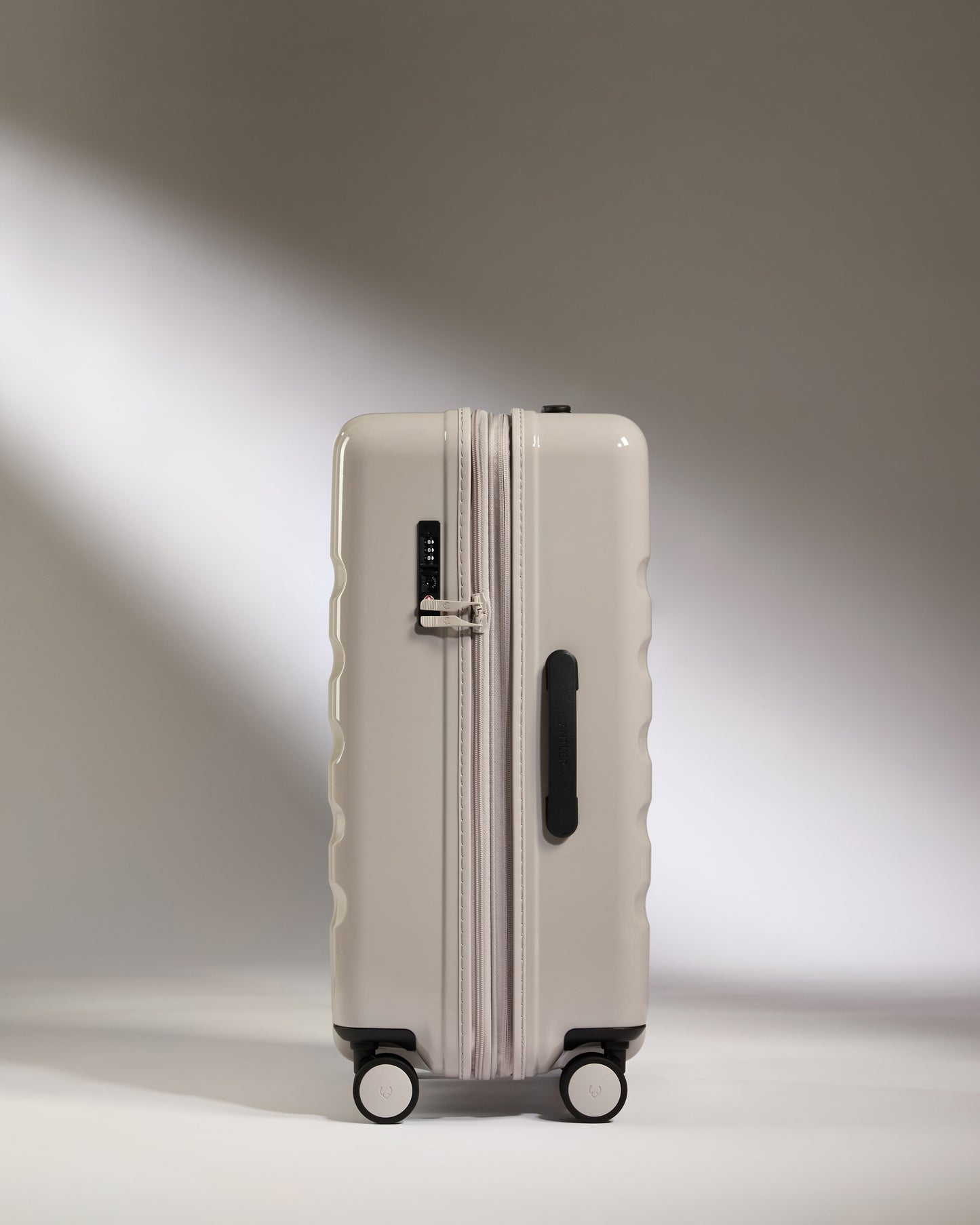 Medium Suitcase in Taupe Gloss - Icon Stripe
