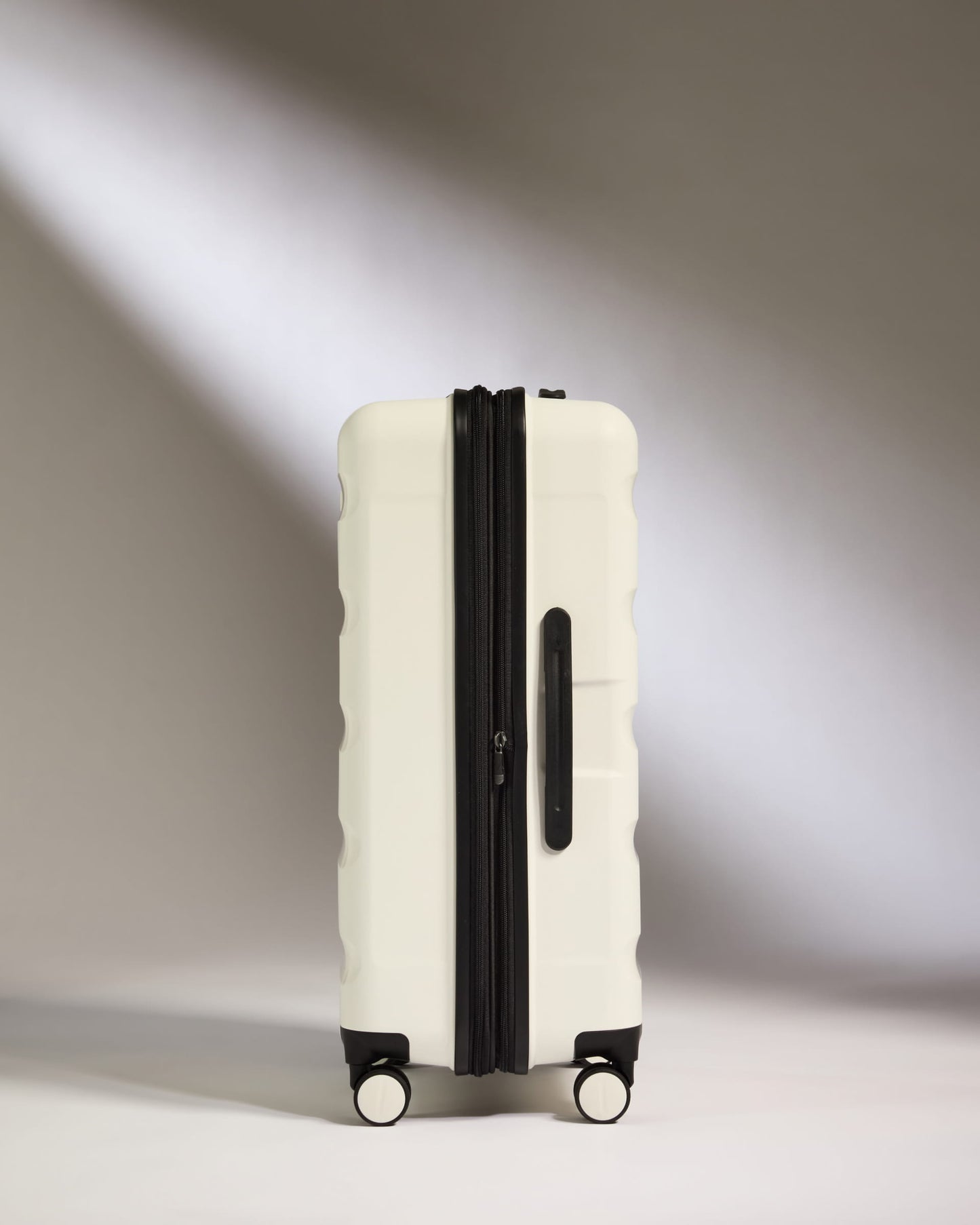 Medium Suitcase in White - Logo Stripe