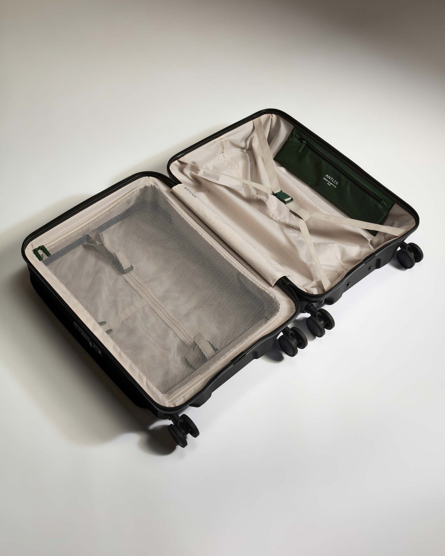 Dual Opening Medium Suitcase in Black - Icon Stripe