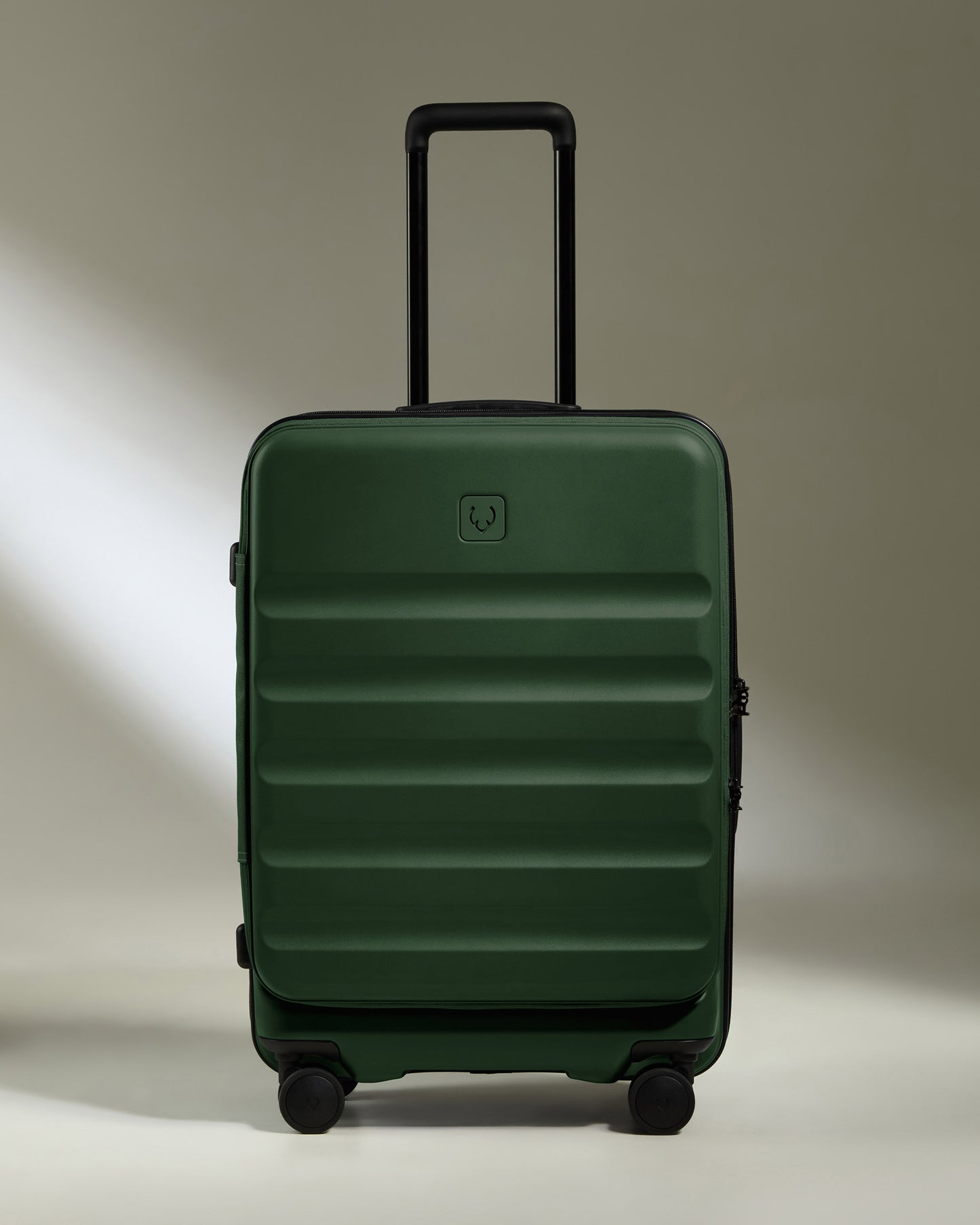 Dual Opening Medium Suitcase in Antler Green - Icon Stripe