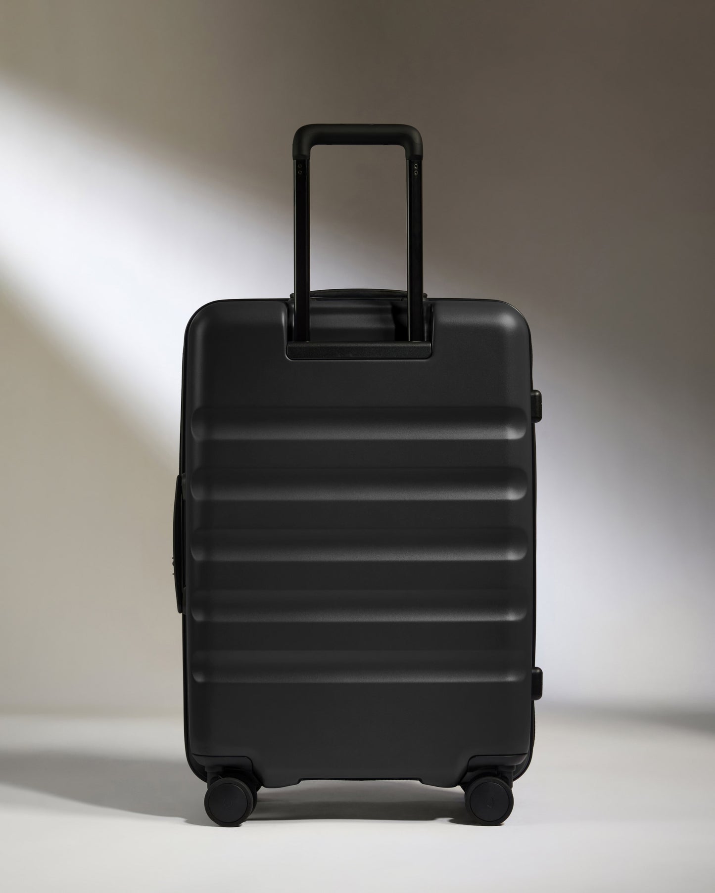 Dual Opening Medium Suitcase in Black - Icon Stripe