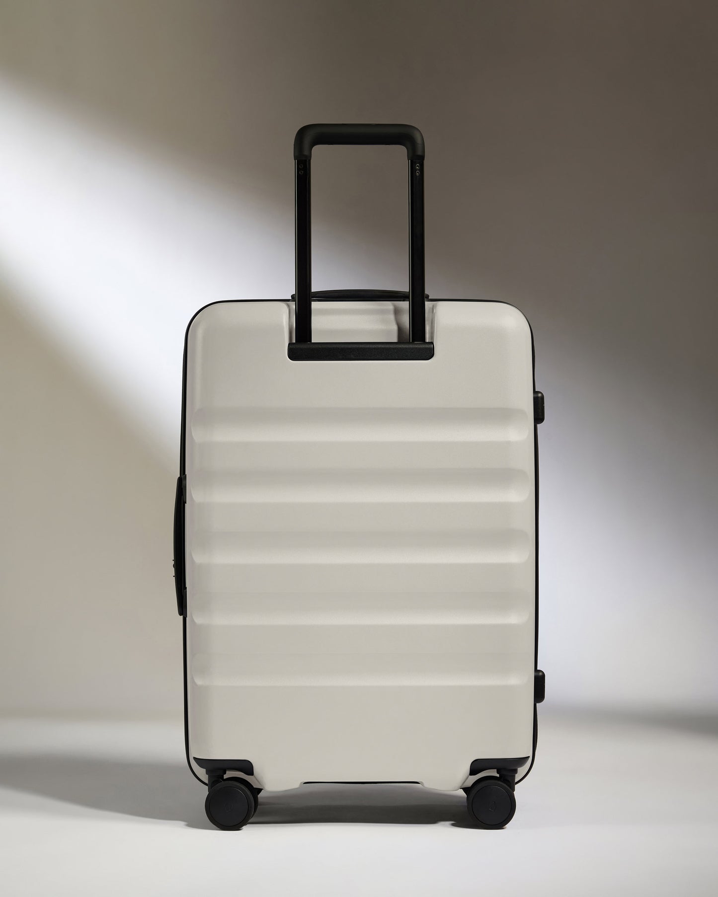 Dual Opening Medium Suitcase in Taupe - Icon Stripe